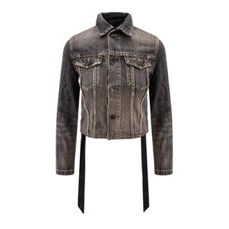 Balenciaga Dames, Jassen, Grijs, Maat: XS Denim