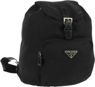 Prada Pre-owned Backpacks, female, Black, Size: ONE SIZE Pre-owned Nylon Backpack