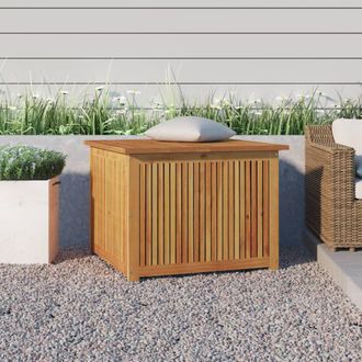 Berkfield Home Garden Storage Box 75x75x58 cm Solid Wood Acacia in Brown | Size: 75 x 75 x 58 cm