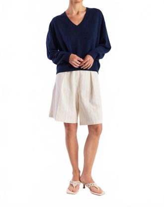 Brodie Hailey V Neck Top In Navy