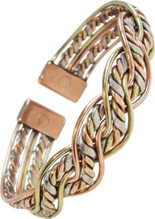 Generic Womens Multicoloured Mexican Twist Copper Bangle