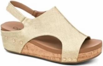 Corkys Footwear Womens Volta 2 Wedge Sandals In Washed Gold