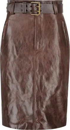 Saint Laurent Dames, Rokken, Bruin, Maat: M Katoen