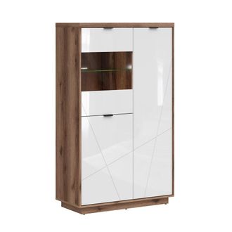 Petits Meubles Vitrina 3 puertas paneles de madera revestidos de melamina blanco