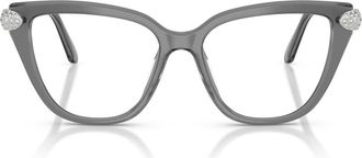 Swarovski 54mm Cat Eye Optical Glasses in Milky Grey/Demo Lens at Nordstrom