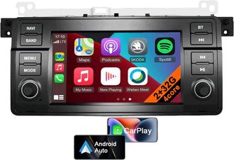 OEM Reproductor Multimedia Android 13 De 7 Pulgadas Para Bmw Serie 3 E46, Con Bluetooth, Radio Am/fm, Navegaci&oacute;n, Controles En El Volante Y C&aacute;mara De Visi