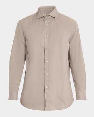 Brunello Cucinelli Mens Cotton Classic Fit Button-Down Shirt