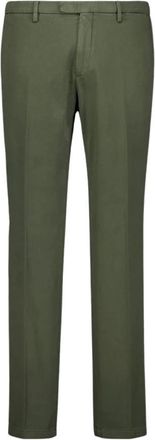 Boglioli Groene Katoenen Chinos Slim Fit Broek - Heren - Slim Fit Broeken - Groen - 3XL - Katoen - Broeken