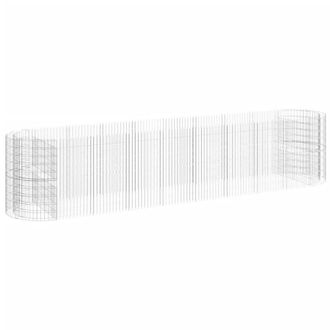 Berkfield Home Gabion Raised Bed Galvanised Iron 500x100x100 cm in Silver | Size: 500 x 100 x 100 cm