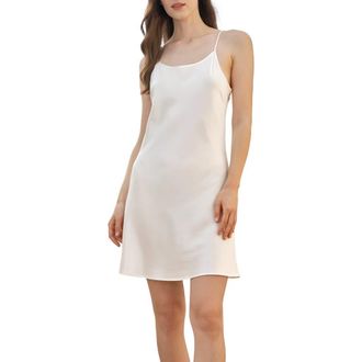 LilySilk Short Silk Chemise in Natural White at Nordstrom, Size Small
