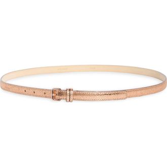 Longchamp Leather Belt in Rose Gold at Nordstrom Rack