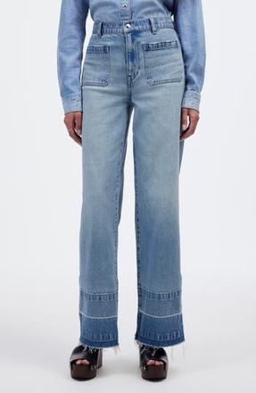 Madewell The Emmett Release Hem Patch Pocket Wide Leg Jeans in Banning Wash at Nordstrom Rack, Size 30