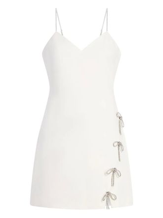 Cinq &agrave; Sept corded rhinestone bow rella dress - White