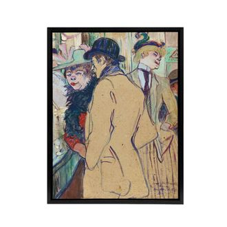 Artery8 Alfred la Guigne in a Cafe Framed Canvas Wall Art Print Toulouse Lautrec | Size: W24 x H32