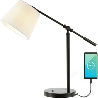 Jonathan Y Designs Troy 24 Classic Contemporary Iron LED Task Lamp with USB Charging Port, Oil Rubbed Bronze at Nordstrom