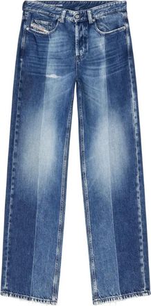 Diesel Jeans, Heren, Blauw, W31 L32, Denim, Donkerblauwe Denim Macro Broek