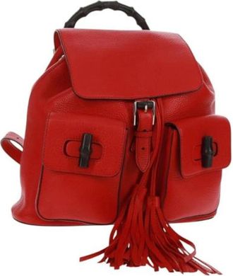 Gucci Pre-owned Vintage Rugzak - Dames - Vintage Rugzakken - Rood - ONE Size - Leer - Vintage