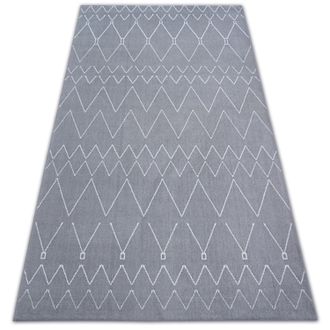RugsX Rugsx - Alfombra Sense Micro 81249 Zigzag Etno Plateado/blanco Grey 120x170 Cm