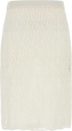 Bottega Veneta White Lace Skirt