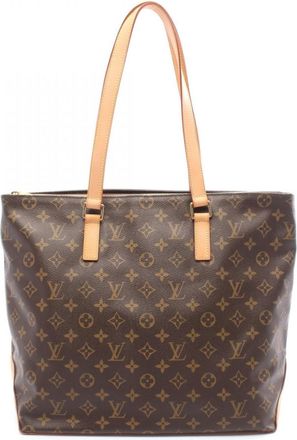 Louis Vuitton Brown Coated Canvas Leather Tote Bag (Pre-Owned)
