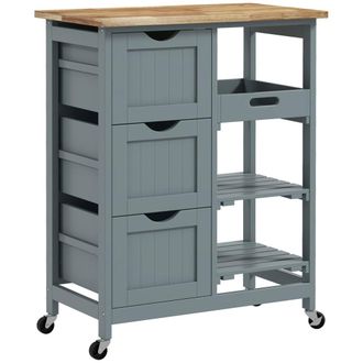 HOMCOM Carro de cocina 67x37x85.5 cm gris