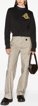 AMBUSH Womens Scholarship Cropped Sweater - Black Cotton - Size Medium