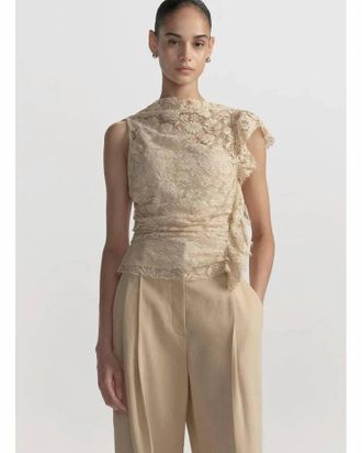 A.L.C. Astrid Lace Top In Crema Dolce