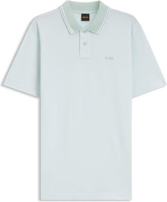 BOSS Logo-print polo shirt in cotton piqu&eacute;