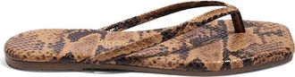 Tkees Womens Square Toe Flip Flop In Coco Snake