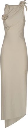 Coperni Asymmetrische Bloemenjurk - Dames - Maxi kleedjes - Beige - S - Kleedjes