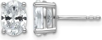 Diamond2Deal 14k Gold 1 1/2 ctw Lab Grown Diamond Oval Stud Earrings