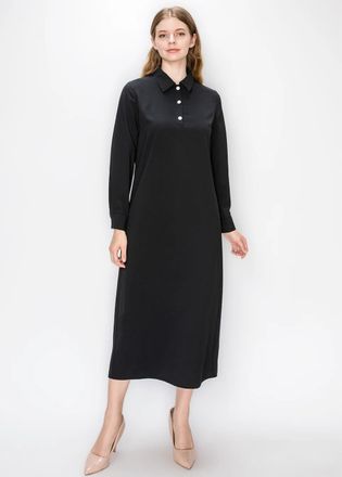 YAL New York Polo Collar Dress with Cuffed Sleeves