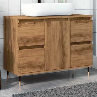 vidaXL Mobiletto da Bagno Rovere Artigianale 80x33x60 cm in Truciolato Vidaxl