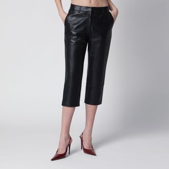 Frankie Shop Pantaloni Lior capri in pelle neri