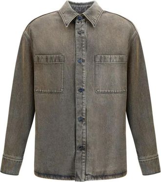 Fendi Overdyed Denim Shirt - Heren - Spijkeroverhemden - Grijs - M - Denim - Overhemden