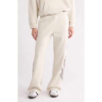 PacSun Cyber Baggy Star Print Detail Sweat Pants in Ivory/Silver at Nordstrom Rack, Size X-Large