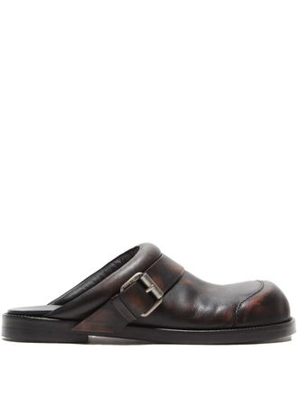 Acne Studios leather mules - women - Calf Hair/Rubber/Calf Leather/Calf Leather - 38 - Brown