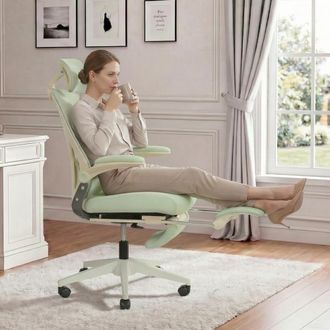 STILVORA Stilvora Sedia Da Ufficio Ergonomica Regolabile Con Poggiatesta 3d E Poggiapiedi, In Schiuma, Verde