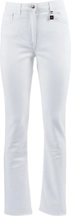Elisabetta Franchi Slim-fit Jeans, female, White, Size: W27 Straight Leg Jeans