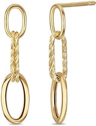 Bony Levy 14K Yellow Gold Oval Link Linear Drop Earrings at Nordstrom Rack