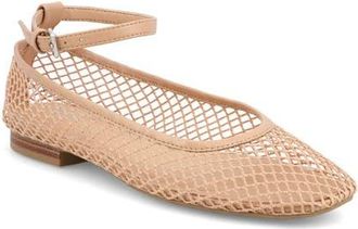 Mia Roz Ankle Strap Flat in Beige at Nordstrom, Size 6.5