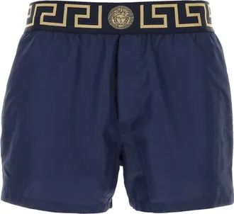 Versace Blue polyester swimming shorts