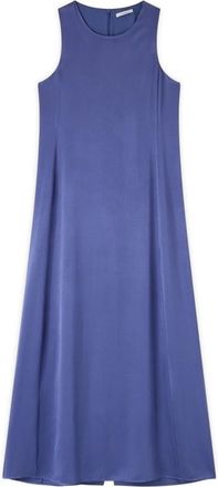 Motivi Lange A-lijn Jurk van Satijn - Dames - Avondkleed - Blauw - XS - Satijn - Kleedjes