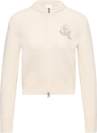 Moncler Moncler Wool & Cashmere Blend Zip-up Cardigan, Women, White, Size: Xs