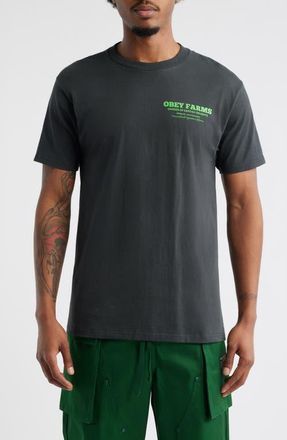 Obey Obery Farms Graphic T-Shirt in Vintage Black at Nordstrom, Size Medium