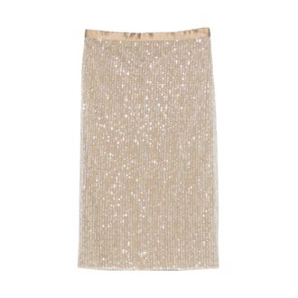 Ami Jupe Embroidered Skirt - Dames - Rokken - Beige - Maat: XS Poliester