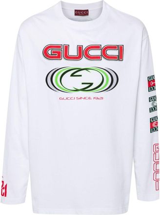 Gucci logo-print cotton T-shirt - men - Cotton/Polyester - S - White