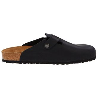 Birkenstock Boston Oiled Leather Unisex Slip On Sandals - UK 5.5 - US 8 Women / 6 Men - EU 39 - Black - Size:UK 5.5