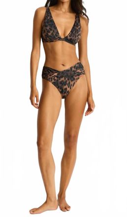 Sea Level Australia Savanna Plunge Bikini Top In Dark Chocolate