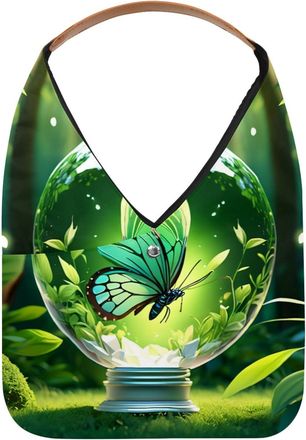 Generic Butterfly Crystal Ball Reusable Lightweight Grocery Bags - Foldable Into Compact Pouch, Washable & Sturdy, Multipurpose for Shopping and Travel